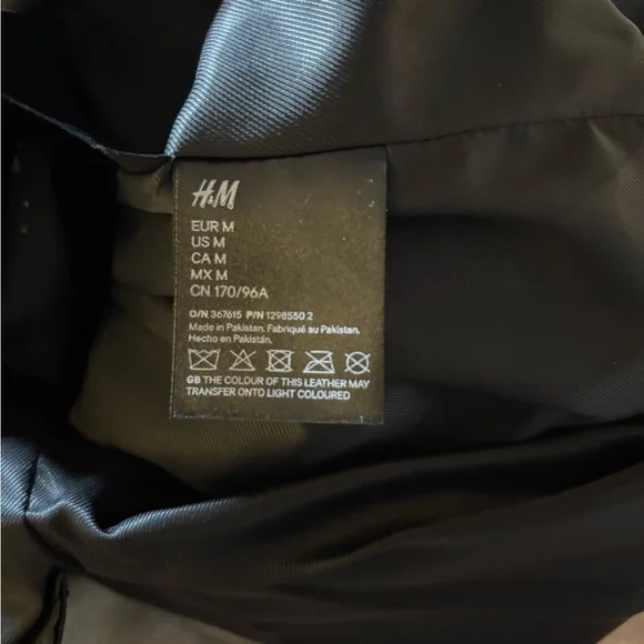 H&M NWT Knee Length Black Leather Jacket in Sz M - Picture 12 of 15